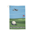 Blue Skies and Tight Lies Golf Towel — Airplane Golf Course Design