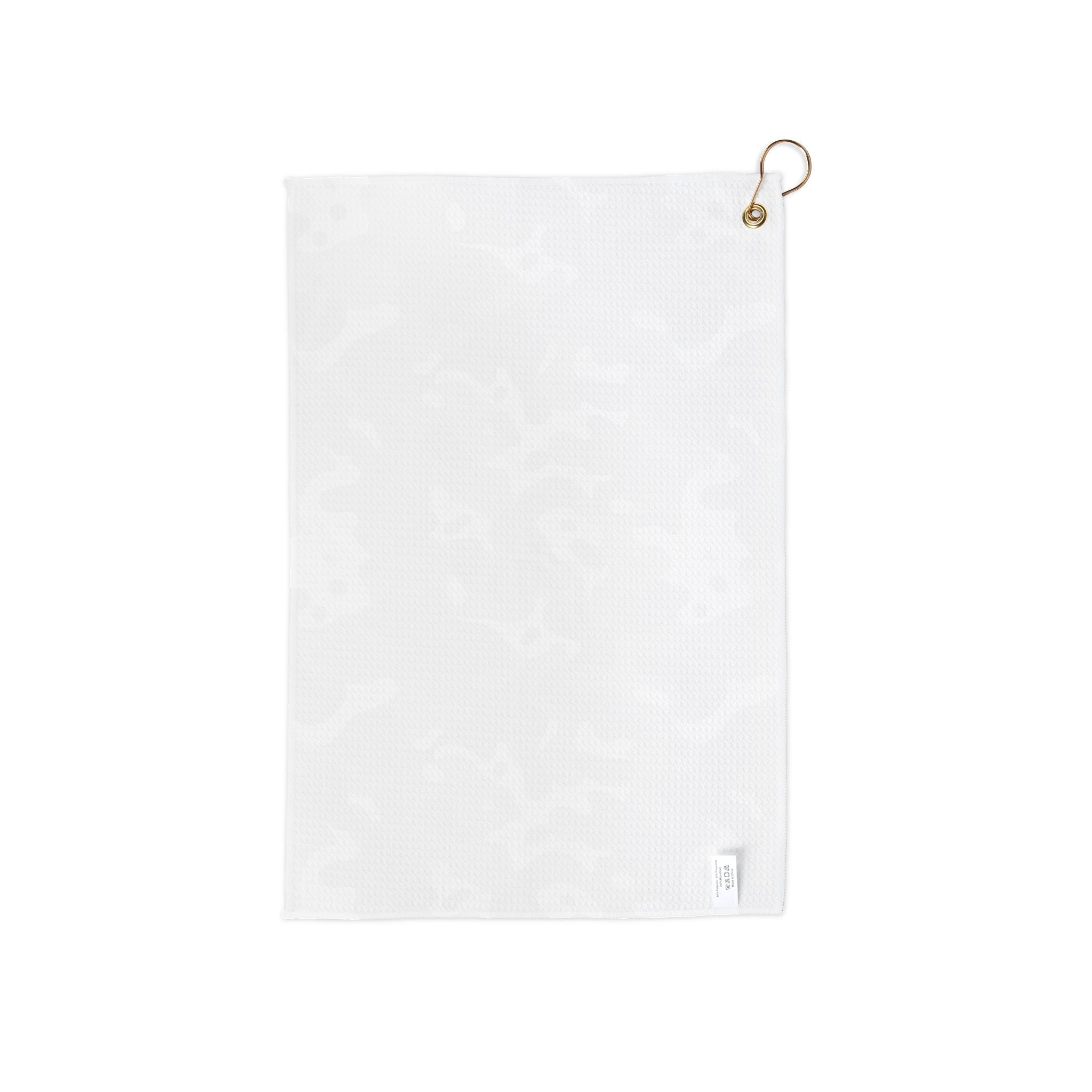 Black, Grey, and White Camo Golf Towel – Microfiber Club Towel with Grommet & Ring