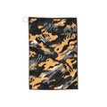 Camo Golf Towel — Black & Gold Brushstroke Design with Grommet Loop
