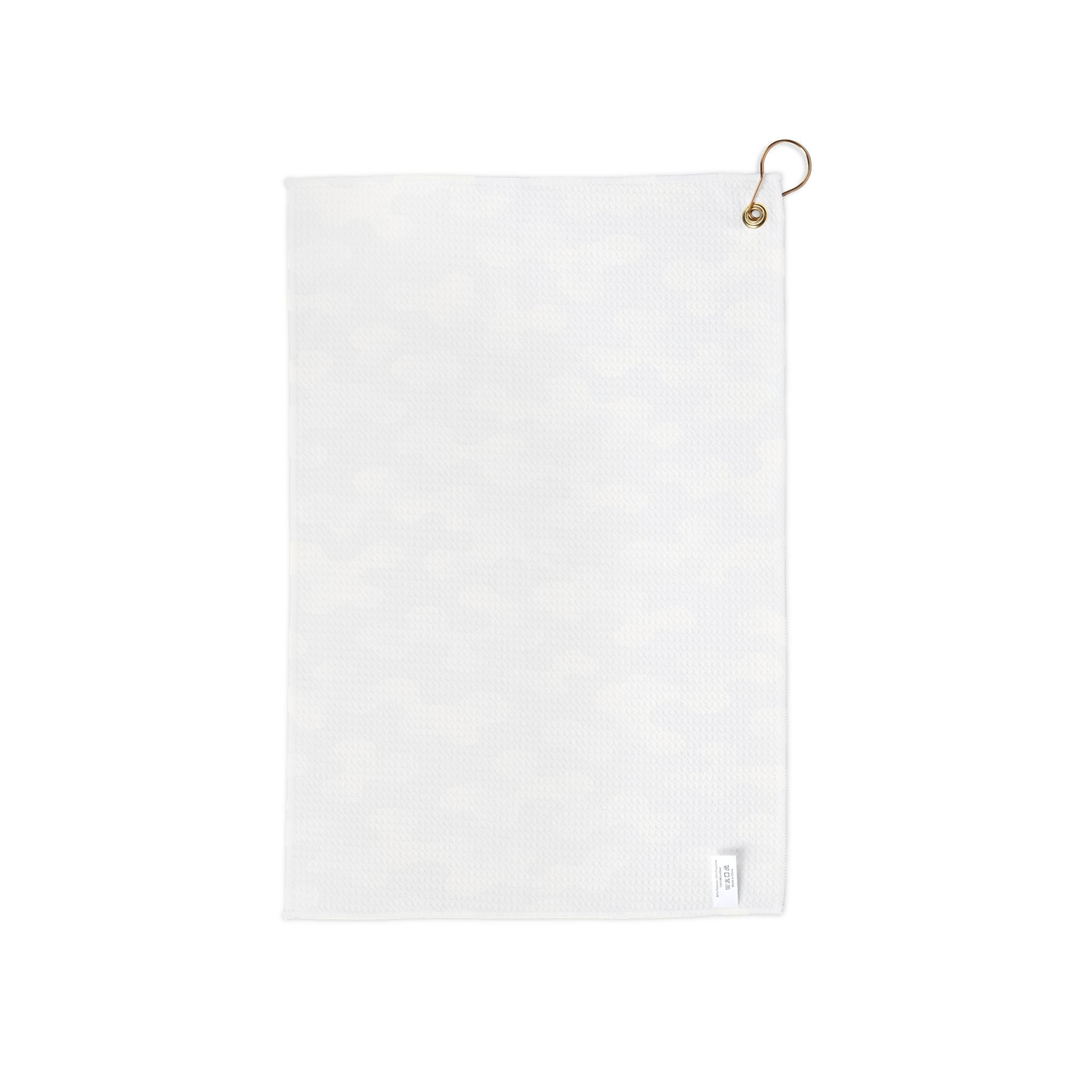 Gold Camo Golf Towel — Microfiber Club Towel with Grommet & Ring