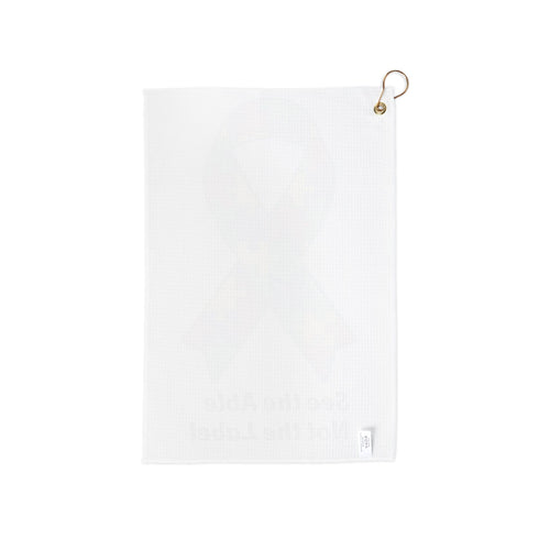 Autism Awareness Golf Towel — See the Able Not the Label Puzzle Ribbon