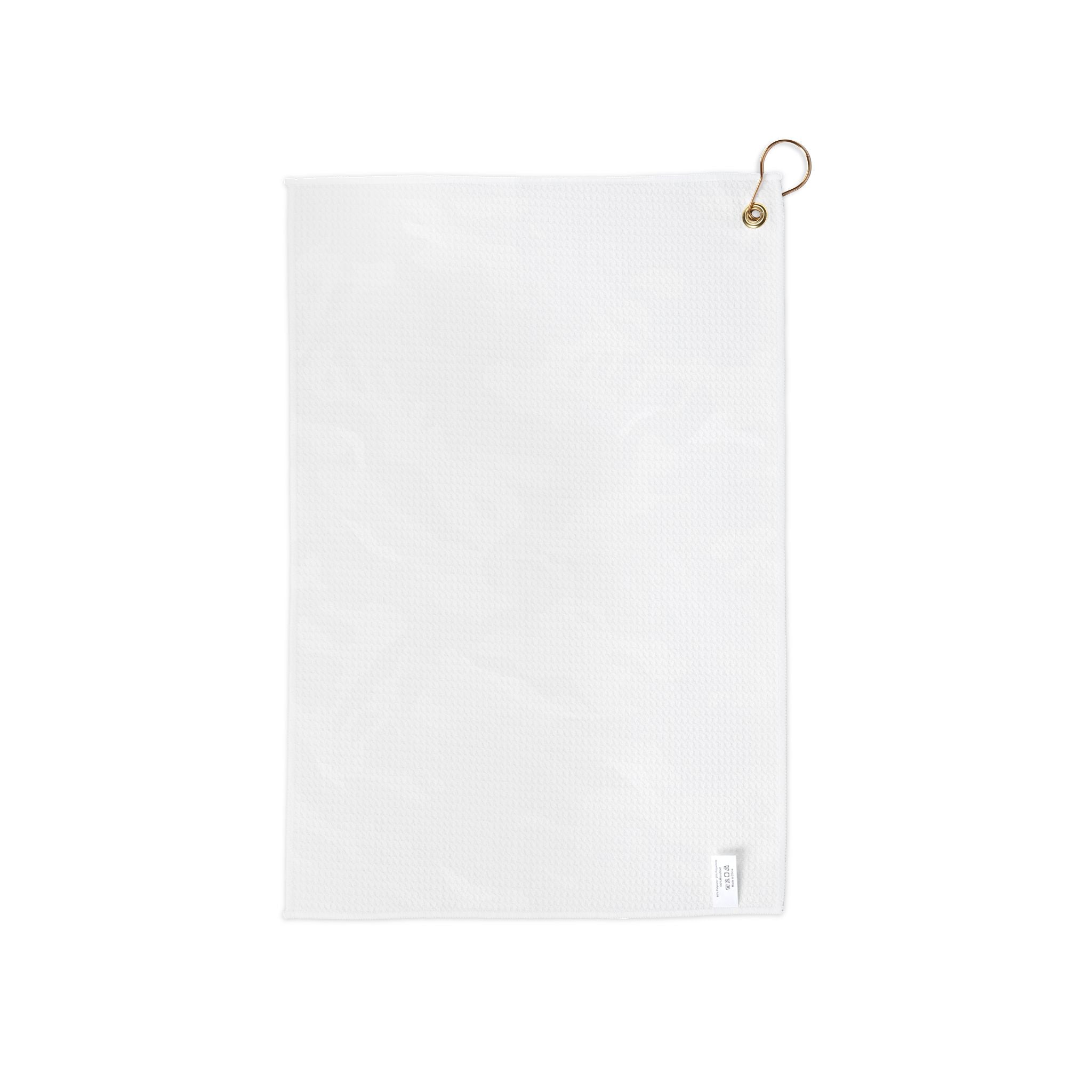 Camo Golf Towel — Black & Gold Brushstroke Design with Grommet Loop