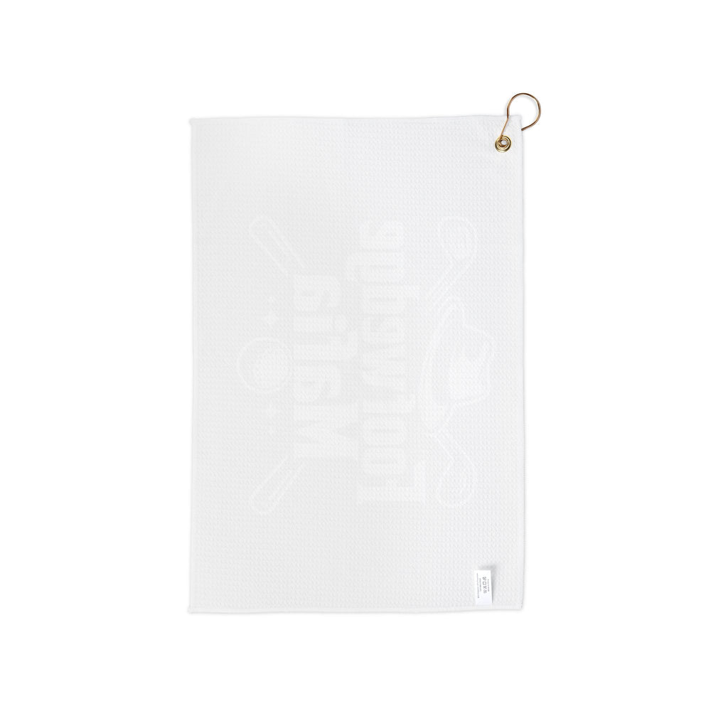Golf Towel — “Footwedge Mafia” Funny Golf Club & Ball Design, Microfiber Golf Towel with Grommet