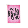 Golf Towel - Pink Breast Cancer 'I Made Cancer My Bitch' Motivational Golf Accessory