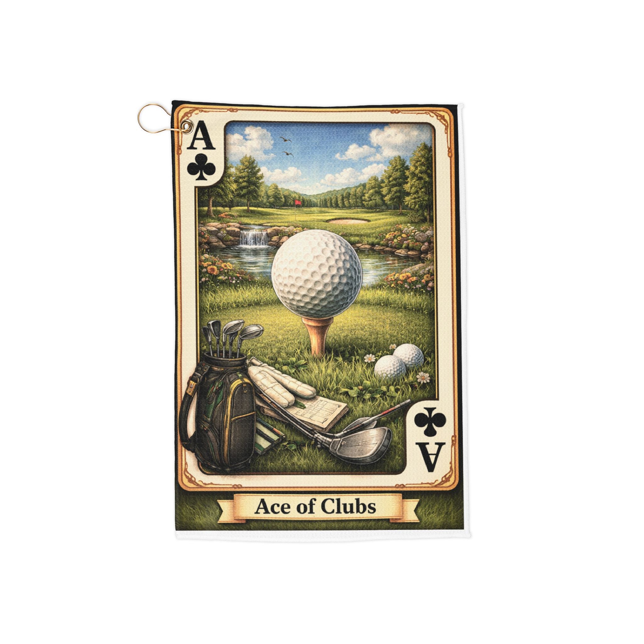 Ace of Clubs Golf Towel – Vintage Playing Card Golf Design
